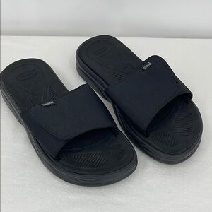 AZALEIA WOMENS SIZE 10 Black Slide Sandals